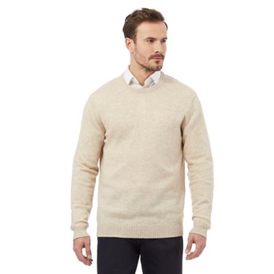 The Collection Big and tall cream lambswool blend jumper